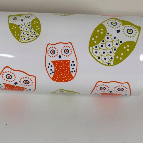 Ceramic Rolling Pin With Wooden Handles & Owl Print - Picture 2 of 7